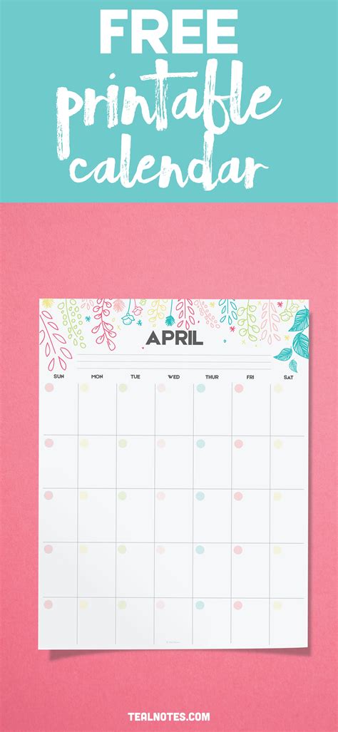 Free Printable Calendar Fill In The Dates And Set Your Goals
