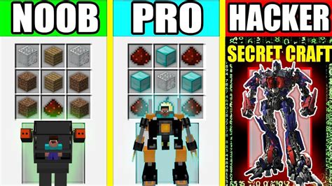 Minecraft Noob Vs Pro Vs Hacker Super Robot Titan