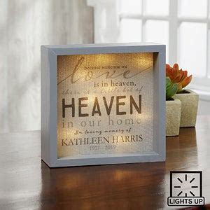 Unique personalized gift ideas for mom or grandma so thoughtful they'll have to hold back the tears. Personalized Memorial Shadow Box With Light