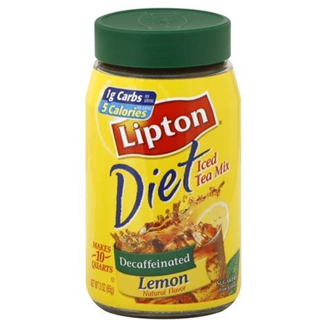 Lipton Lemon Iced Tea Mix Decaffeinated Diet Nutrasweet Makes 10 Quarts