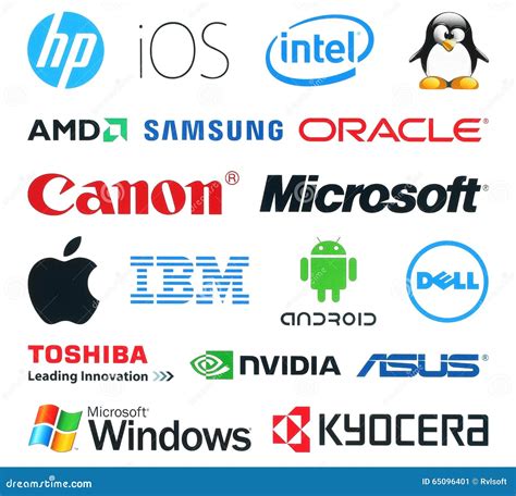 Collection Of Popular Technology Logos Editorial Photo Illustration