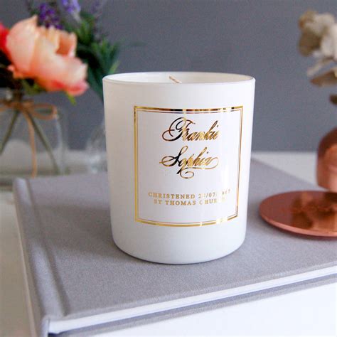 Personalised Christening Candle Baptism T Soy Wax By The Luxe Co