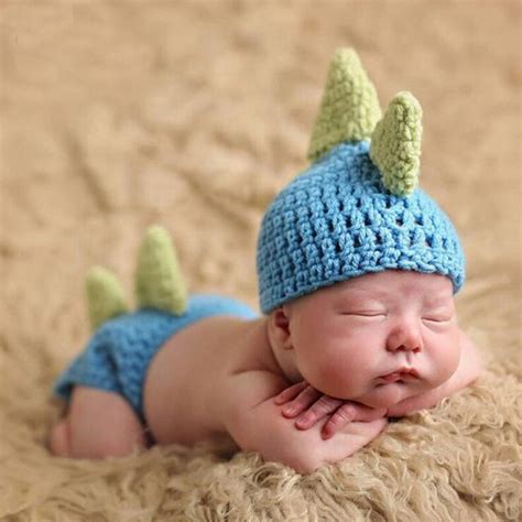 Cute Dinosaur Baby Boys Crochet Photo Props Animal Costume
