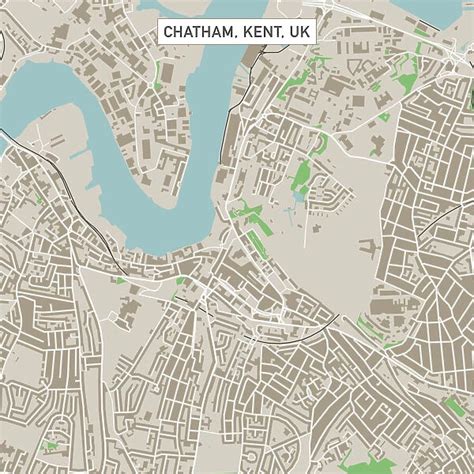 Chatham Kent Uk City Street Map Available As Framed Prints Photos