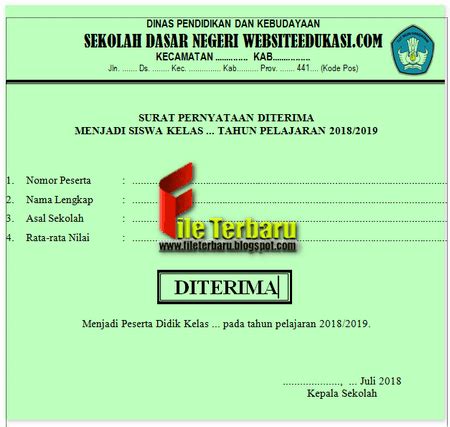 Beranda › doc › download › microsoft word › rks › sd. Surat Pernyataan Diterima Di Sekolah Tahun Pelajaran 2018 ...