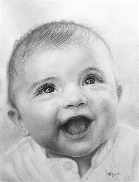 Custom Baby Portrait Realistic Drawing From Photo Newborn Etsy