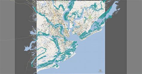 Charleston Vector Map South Carolina Us Exact Printable Detailed City