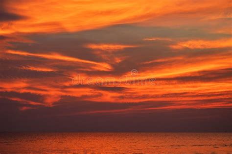 Dramatic Twilight Sky And Sea With Horizon Stock Image Image Of