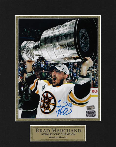 Brad Marchand Autograph Photo Hold Stanley Cup 11x14 New England Picture