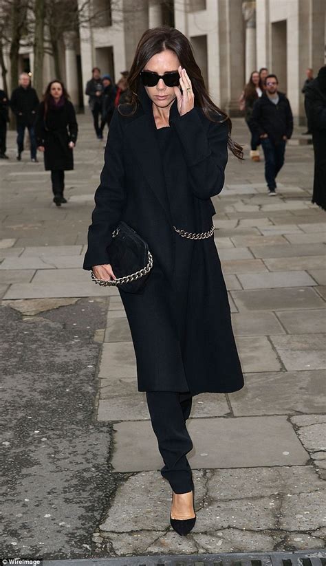 Victoria Beckham Dresses In Appropriate Head To Toe Black As She Joins