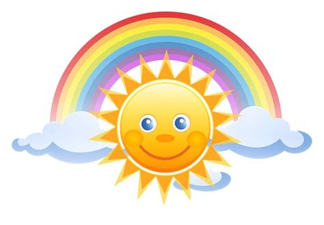 Gratis Obraz Na Pixabay Słoneczko Słonko Chmurki Tęcza Rainbow