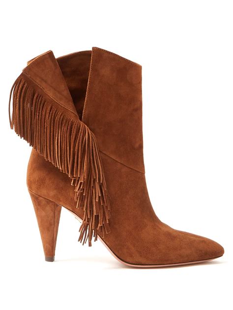 Camel can also work seamlessly with spring boot, and that. Apache 85 fringed suede ankle boots | Aquazzura ...