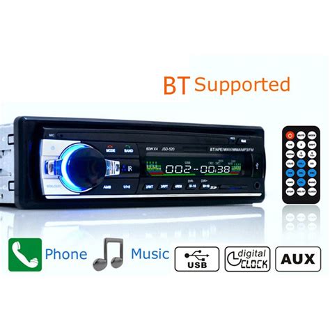 Multifunction Bt Vehicle Car Stereo Radio Audio Player Receiver In Dash Fm Aux Input Wma Wav Mp