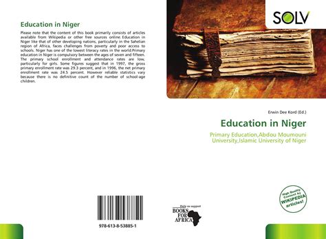 Education In Niger 978 613 8 53885 1 6138538854 9786138538851