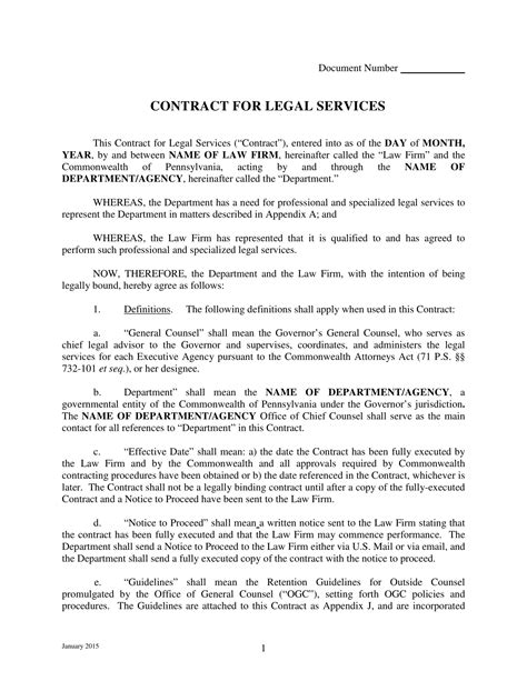 Free 4 Legal Services Contract Forms In Pdf Ms Word