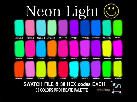 Neon Light Color Palette Illustration Par Afifshop · Creative Fabrica