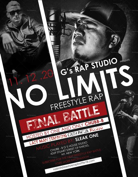 Freestyle Rap Music Flyer Design Template In Psd Word Publisher