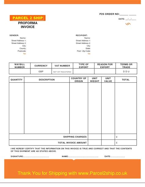 Invoice For Performance Template