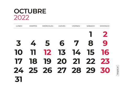 Calendario Para Imprimir 2022