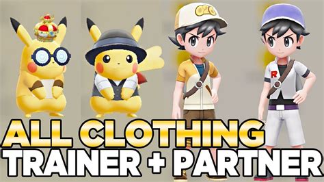 All Clothing For Trainer And Partner Pokemon With Crown Pokemon Lets