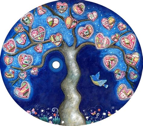 Tree print whimsical folk art romantic wall decor women mother | Etsy