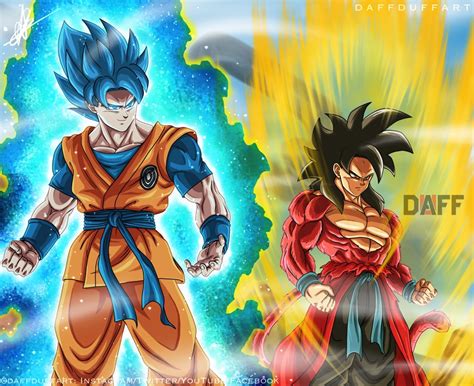 Dragon Ball Goku Blue Vs Goku Ssj4 Dragon Ball Heroes