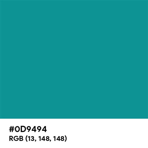 Aesthetic Teal Color Hex Code Is 0d9494