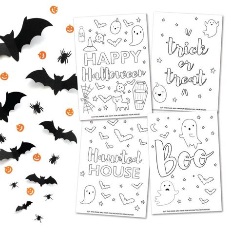 Halloween Coloring Set Printable Halloween Decoration For Kids