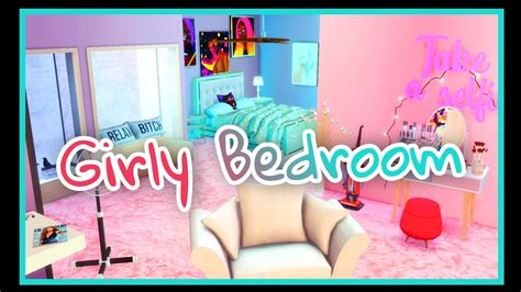 The Sims 4 Girly Bedroom Speed Build 😍 Cc Youtube