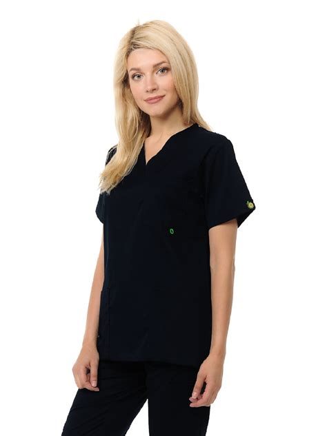 Unisex Citron Collection V Neck 3 Pocket Solid Scrub Top Plus Sizes