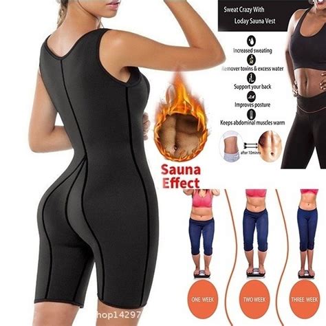 Hot Women Neoprene Full Body Shaper Ultra Sweat Sport Bodysuit Sauna