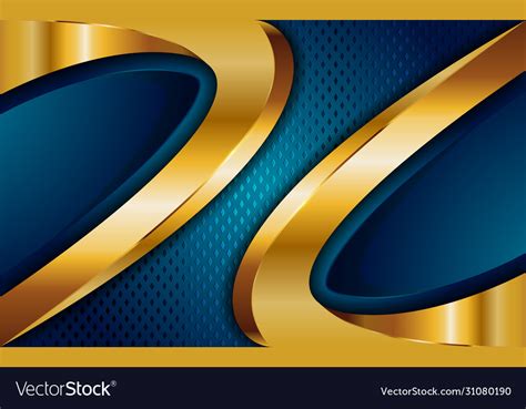 Luxury Blue And Golden Lines Background Design Vector Image