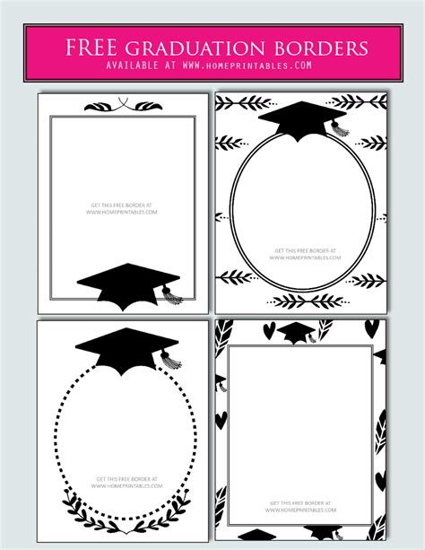 15 Free Graduation Borders With 5 New Designs Free Printable