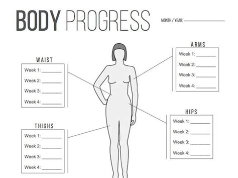 Body Progress Tracker Printable Body Measurements Tracker Etsy India