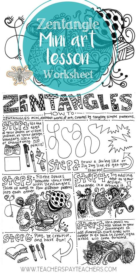 Read online books for free new release and bestseller Elementary Art, Middle School or High School Mini Art Lesson: Zentangle How To | Line art lesson ...