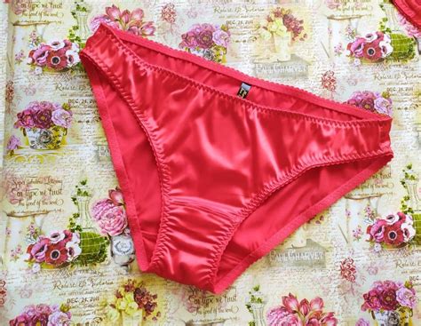 Red Satin Lingerie Set Sexy Panties Bikini Garter Belt Etsy