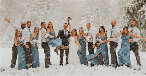 surprise september snowstorm leads to stunning wedding photos