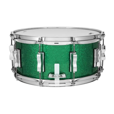 Ludwig Classic Oak 14x65 Snare Drum Green Sparkle Drum Center Of