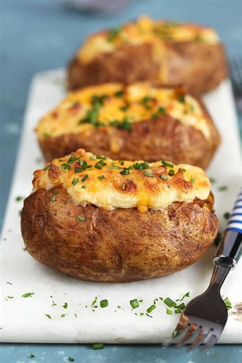 Easy Twice Baked Potatoes With Cheddar And Chives The Suburban Soapbox