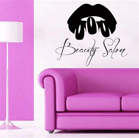 Beauty Salon Wall Stickers Sexy Lips Nails Quote Beauty Salon Wall Decal Livingroom Woman Home