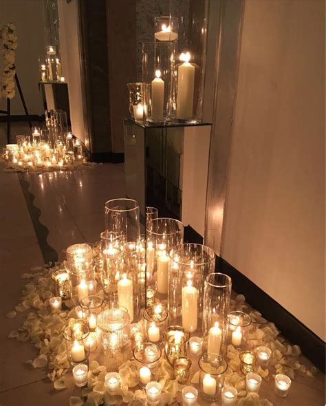 Petals And Candles Altar Decorations All White Wedding Christmas