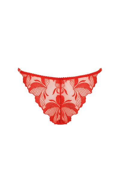 Cherie Red Lace Tanga • Sexy French Lingerie • Made In France Darkest Fox