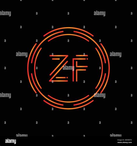 Initial Zf Logo Design Vector Template Digital Circle Letter Zf