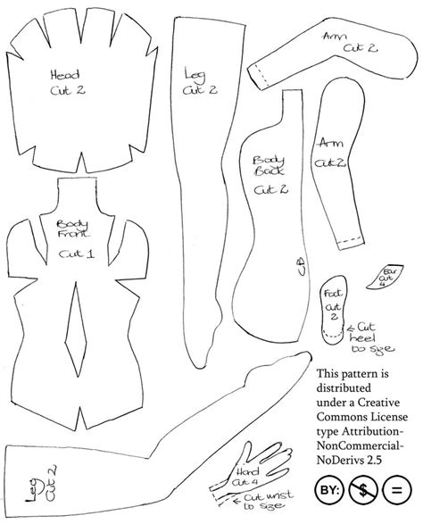 Free Sewing Easy Printable Rag Doll Patterns Pattern Printable Rag