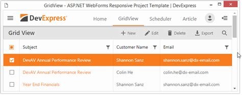 ASP NET WebForms MVC Responsive Web Application Template DevExpress