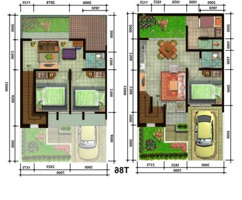 Yang ini, contoh denah rumah type 36 yang cukup untuk keluarga baru. Contoh Gambar Desain Rumah 6x7 - Informasi Desain dan Tipe ...