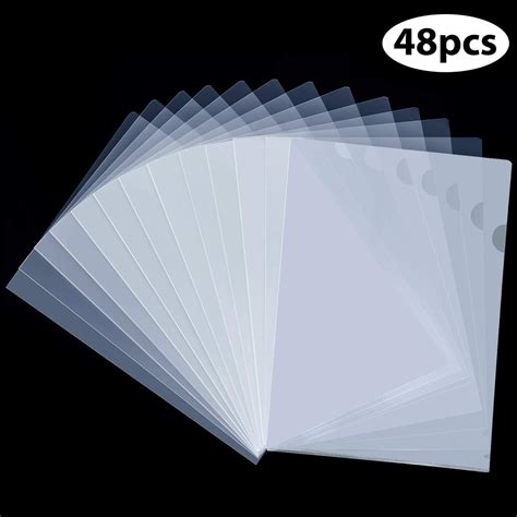 48pcs Plastic Clear Document Folders L Type Folders Copy
