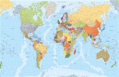 Mapa Continentes Ingles Estudiar