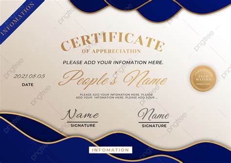 Blue Gold Curve Modern Certificate Template Download On Pngtree