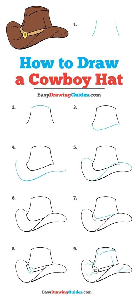 How To Draw A Cowboy Hat Really Easy Drawing Tutorial Cowboy Hat